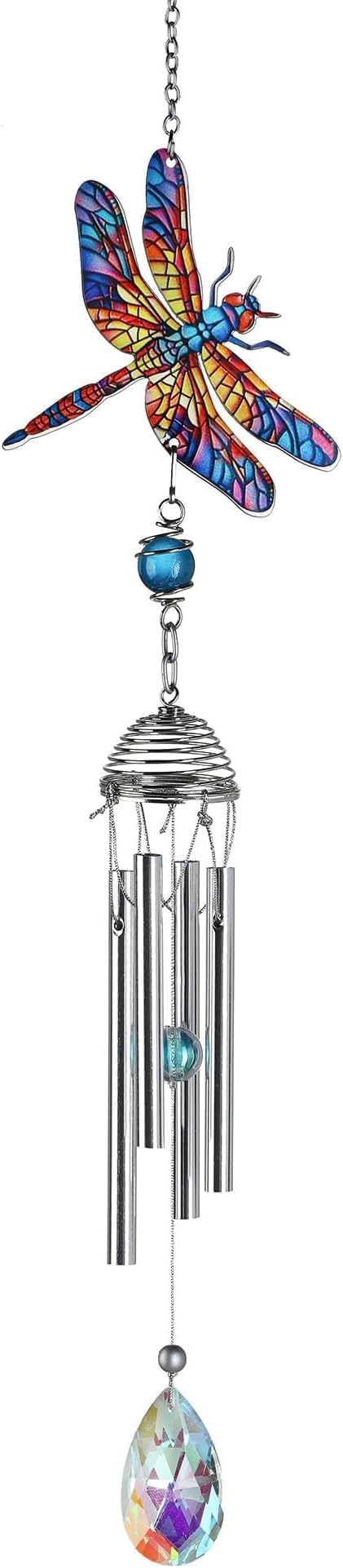 HDCRYSTALGIFTS Wind Chimes for Outside 21" Dragonfly Wind Chimes Outdoor Home Patio Garden Decor Windchimes Outdoors Dragonfly Gifts for Women Mom Grandma Sisters