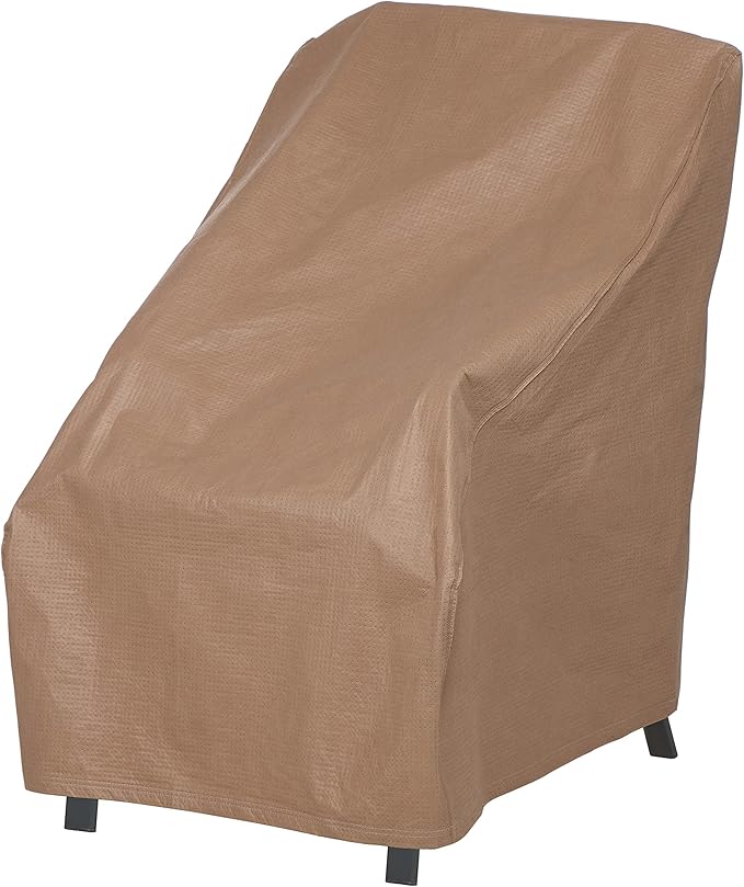 DUCKCOVERS Essential Water-Resistant 26 Inch Patio High Back Chair Cover, stackable chair covers for outdoor furniture